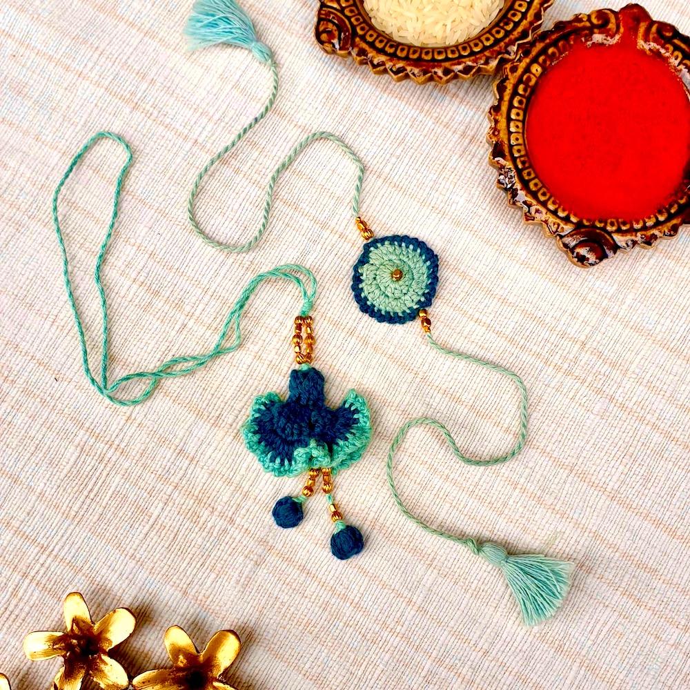 Loomba Rakhi Set - Serene Blue