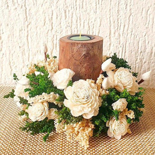Elegant Gift for Sister/Bhabhi - Floral Candle Holder